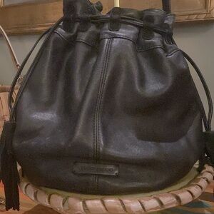 Lucky Brand Seren Bucket Bag with Suede Tassels and Top Details